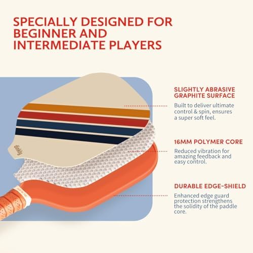 USAPA Approved Graphite/Fiberglass Pickleball Racket Set for Men and Women Beginners