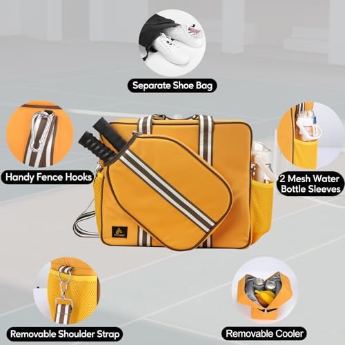 Pickleball Bags for Women & Men | Insulated Drink Cooler Bag with Fence Hooks | High-Quality Pickleball Gift Picks - Image 9
