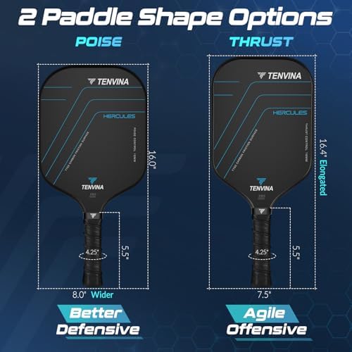 TENVINA USAAPA Approved Pickleball Paddles, Multi-Layer T700SC Carbon Fiber, 4 Types of Thicknesses and Shapes, Strong P - Image 32