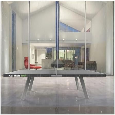 KETTLER Eden Outdoor Table Tennis Table + Galvanized Steel Legs + Permanent Net & Post System