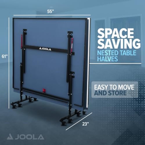 JOOLA Professional Indoor Ping Pong Table with Quick Clamp Net for Quick Assembly and Single Player Mode - Tournament Q