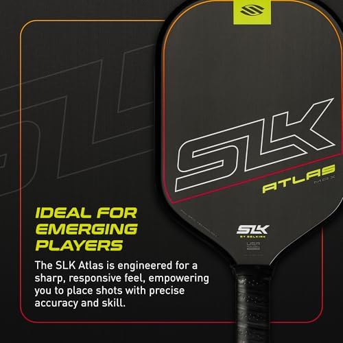SLK Omega & Atlas Pickleball Paddles | Dual Carbon & Raw Carbon Fiber Face | Powerful Spin & Control for Pickleball Enth