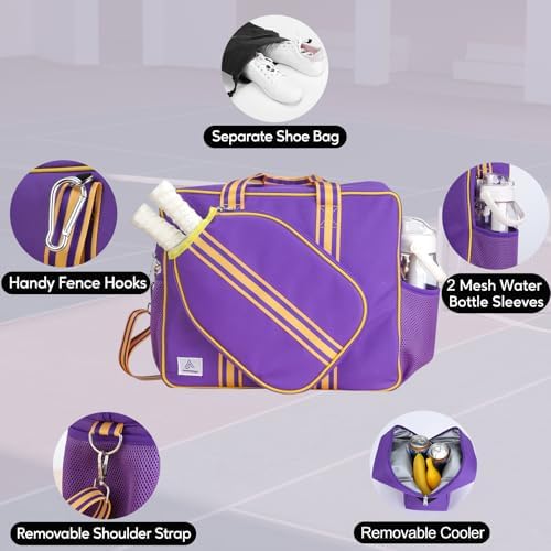 Pickleball Bags for Women & Men | Insulated Drink Cooler Bag with Fence Hooks | High-Quality Pickleball Gift Picks - Image 21