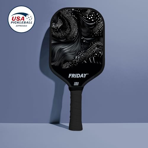 Friday Pickleball Paddle - Durable Carbon Fiber, USA Pickleball Approved, Gritty Surface for Spin