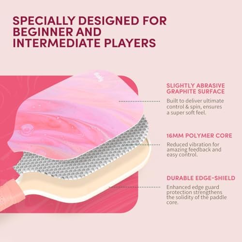 USAPA Approved Graphite/Fiberglass Pickleball Racket Set for Men and Women Beginners