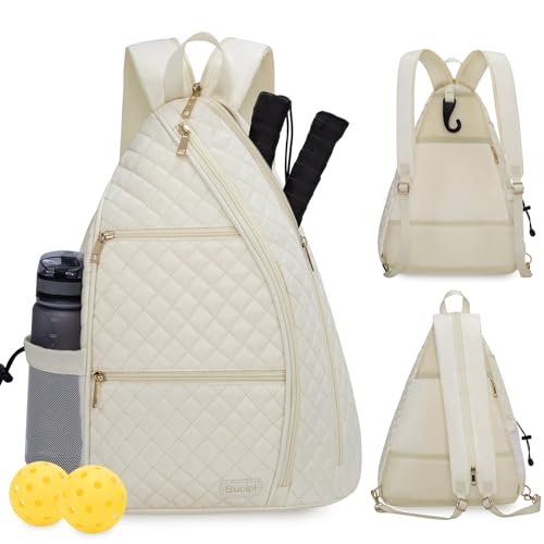 SuciPi Women's Quilted Crossbody Sling Backpack for Tennis & Pickleball - OEKO-TEX STANDARD 100
SuciPi Women's Pickleb