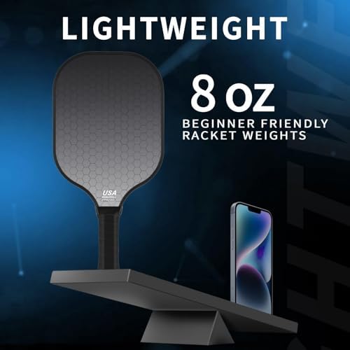 T300 Carbon Fiber Lightweight Pickleball Paddles Set of 2 for Beginner Intermediate Pro Gifts