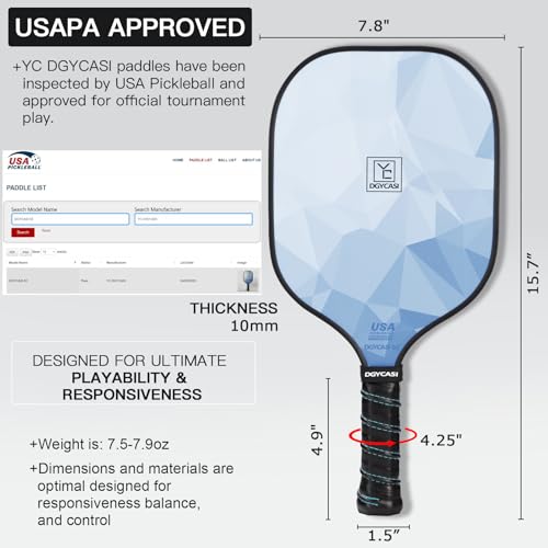 USAPA Approved Pickleball Paddles Set for Women and Men - 4 Paddles, 3 Outdoor, 3 Indoor Balls, Fiberglass Rackets, Over - Image 2