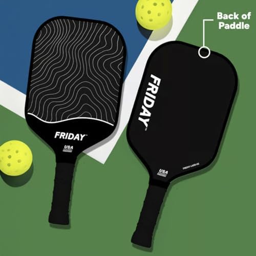 Friday Pickleball Paddle - Durable Carbon Fiber, USA Pickleball Approved, Gritty Surface for Spin