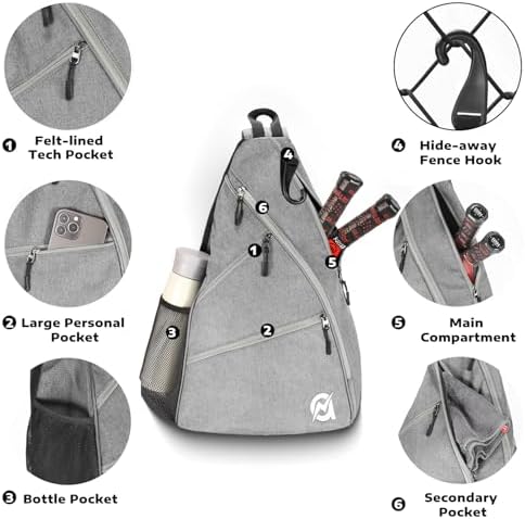 A11N Sports Pickleball Bag - Reversible Crossbody Sling Bag/Backpack for All-Season Fitness Activities