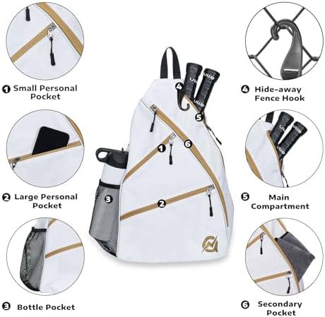 A11N Sports Pickleball Bag - Reversible Crossbody Sling Bag/Backpack for All-Season Fitness Activities