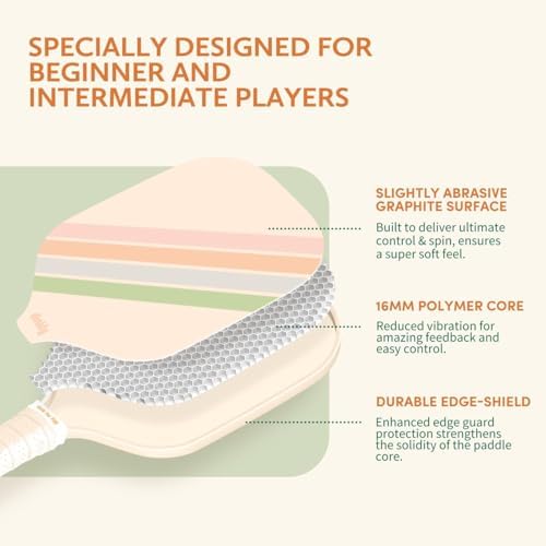 USAPA Approved Graphite/Fiberglass Pickleball Racket Set for Men and Women Beginners