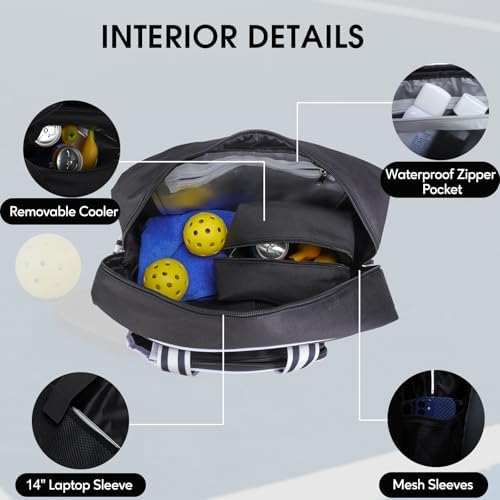 Pickleball Bags for Women & Men | Insulated Drink Cooler Bag with Fence Hooks | High-Quality Pickleball Gift Picks - Image 4