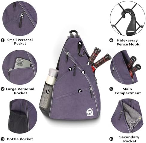 A11N Sports Pickleball Bag - Reversible Crossbody Sling Bag/Backpack for All-Season Fitness Activities