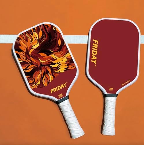 Friday Pickleball Paddle - Durable Carbon Fiber, USA Pickleball Approved, Gritty Surface for Spin
