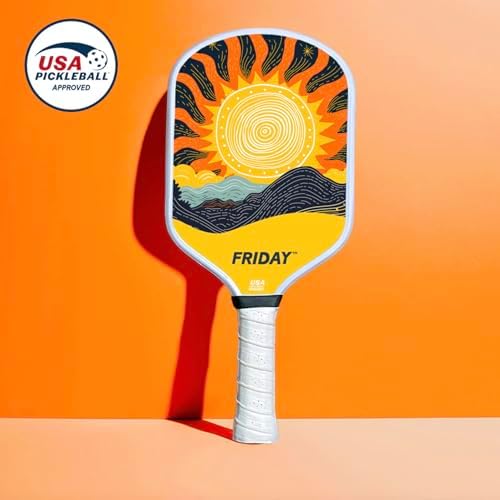 Friday Pickleball Paddle - Durable Carbon Fiber, USA Pickleball Approved, Gritty Surface for Spin