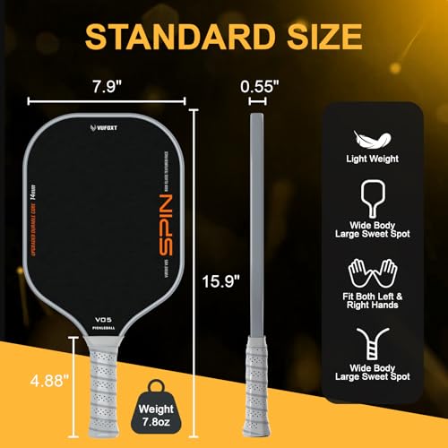 Multi-Layer T700 Textured Carbon Fiber Pickleball Paddle - USAPA Compliant Strong Power and Spin
| 14mm Polypropylene H - Image 5