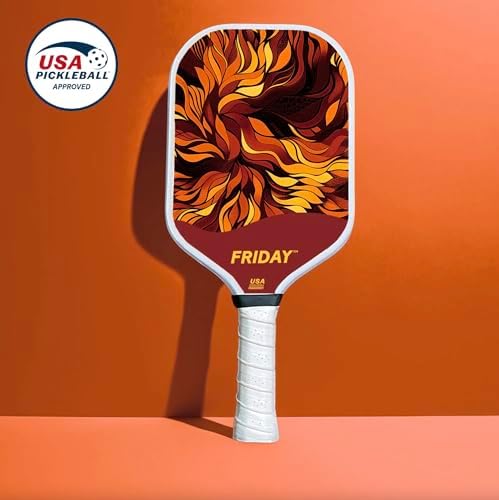 Friday Pickleball Paddle - Durable Carbon Fiber, USA Pickleball Approved, Gritty Surface for Spin