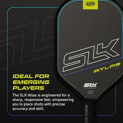 SLK Omega & Atlas Pickleball Paddles | Dual Carbon & Raw Carbon Fiber Face | Powerful Spin & Control for Pickleball Enth