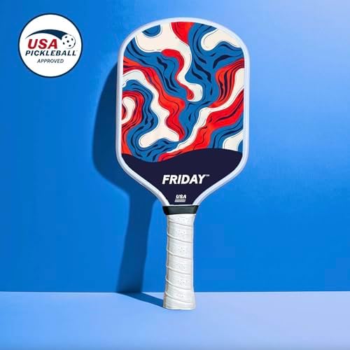 Friday Pickleball Paddle - Durable Carbon Fiber, USA Pickleball Approved, Gritty Surface for Spin