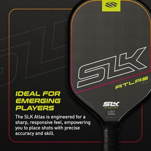 SLK Omega & Atlas Pickleball Paddles | Dual Carbon & Raw Carbon Fiber Face | Powerful Spin & Control for Pickleball Enth