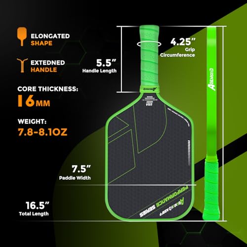AKS Performance Series Pickleball Paddle for Competitive Players - USAPA Approved Raw Carbon Fiber Pickleball Paddle wit - Image 4