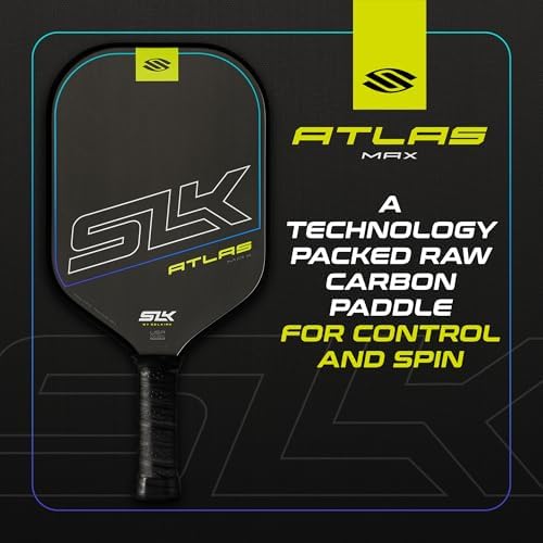 SLK Omega & Atlas Pickleball Paddles | Dual Carbon & Raw Carbon Fiber Face | Powerful Spin & Control for Pickleball Enth