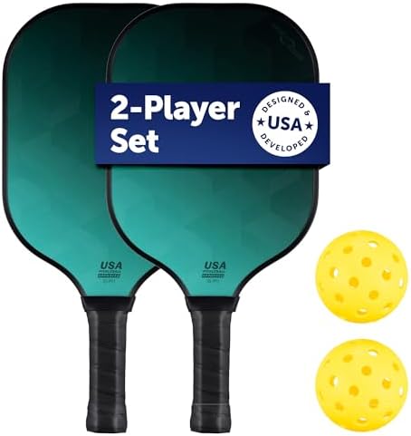 Pickleball Paddles Set of 2 and Single - Lightweight, Durable & High-Performance Playability - USA Team-Developed Racket