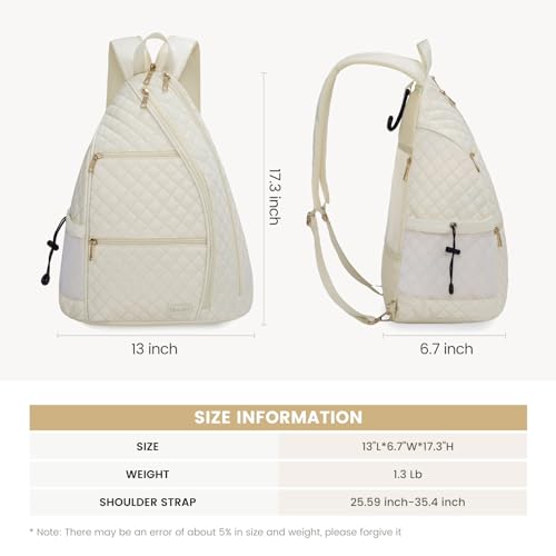 SuciPi Women's Quilted Crossbody Sling Backpack for Tennis & Pickleball - OEKO-TEX STANDARD 100
SuciPi Women's Pickleb - Image 2