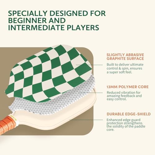 USAPA Approved Graphite/Fiberglass Pickleball Racket Set for Men and Women Beginners