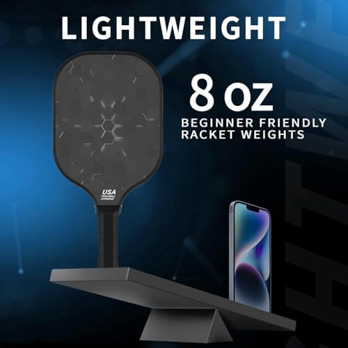 T300 Carbon Fiber Lightweight Pickleball Paddles Set of 2 for Beginner Intermediate Pro Gifts