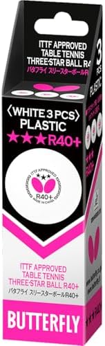 Butterfly R40 Table Tennis Balls - 40mm White Ping Pong Ball - 3 Pack