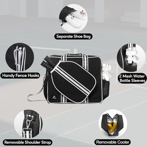 Pickleball Bags for Women & Men | Insulated Drink Cooler Bag with Fence Hooks | High-Quality Pickleball Gift Picks - Image 3