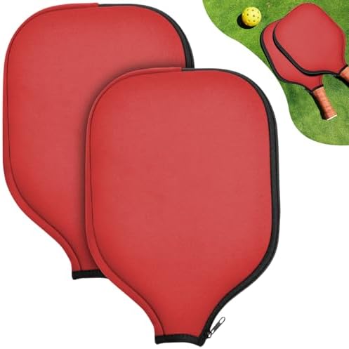 Pickleball Paddle Covers Universal Size Black - Durable Neoprene Storage Bag, 8.6 x 1|2 Inches Zippered Case (Black) P