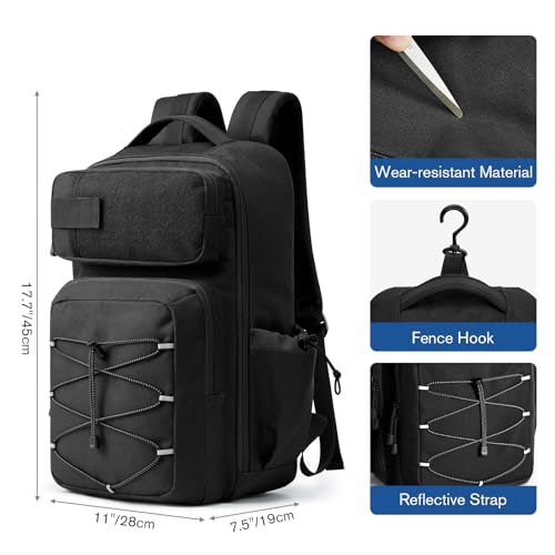 G4Free Black Pickleball Bag for Men and Women Fits 2 to 6 Paddles Large Backpack with Fence Hook - Image 3