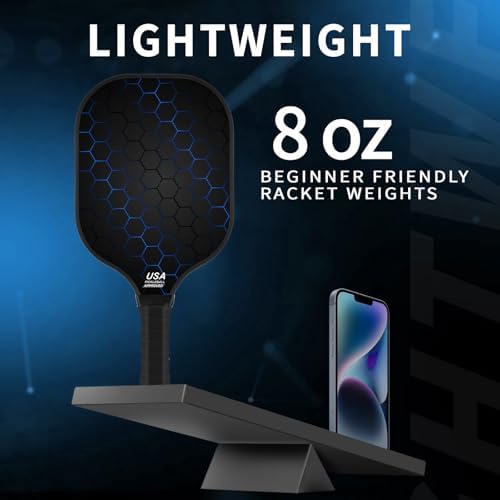 T300 Carbon Fiber Lightweight Pickleball Paddles Set of 2 for Beginner Intermediate Pro Gifts