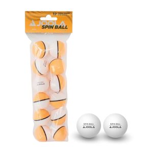 JOOLA Spinball Train and Play 12 Pack Ping Pong Balls - Indoor/Outdoor Use - Dual Color Orange and White