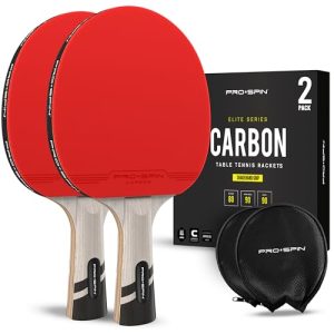 Pro Spin Ping Pong Paddles for Professional Players | Superior Control with Carbon Fiber Blades | 7-Ply Blade, Premium R