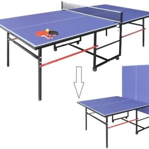 Professional Ping Pong Table for Indoor & Outdoor Games (Mid-Size, Foldable & Portable, Blue, 8FT) Foldable & Portable M