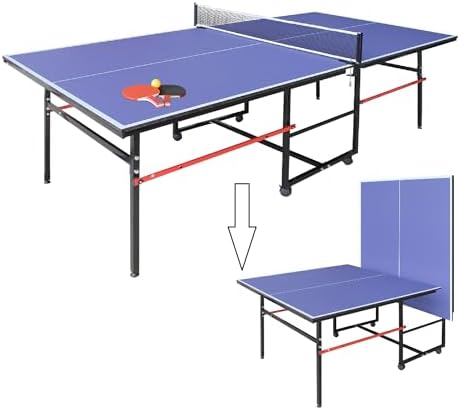 Professional Ping Pong Table for Indoor & Outdoor Games (Mid-Size, Foldable & Portable, Blue, 8FT) Foldable & Portable M