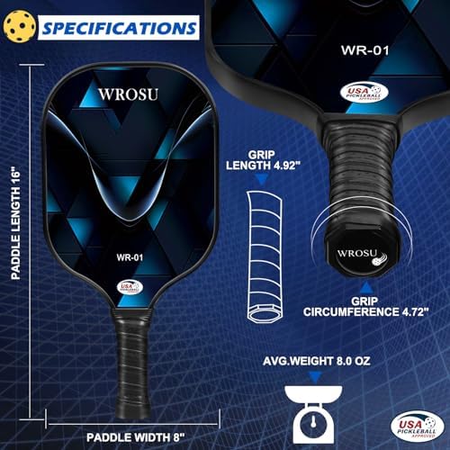 USAPA Approved Carbon Fiber T300 Pickleball Racquet Set for Men, Women, & Kids Light Weight Bag Included