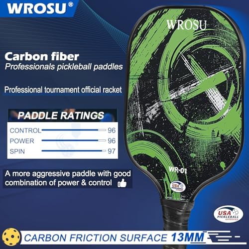 USAPA Approved Carbon Fiber T300 Pickleball Racquet Set for Men, Women, & Kids Light Weight Bag Included