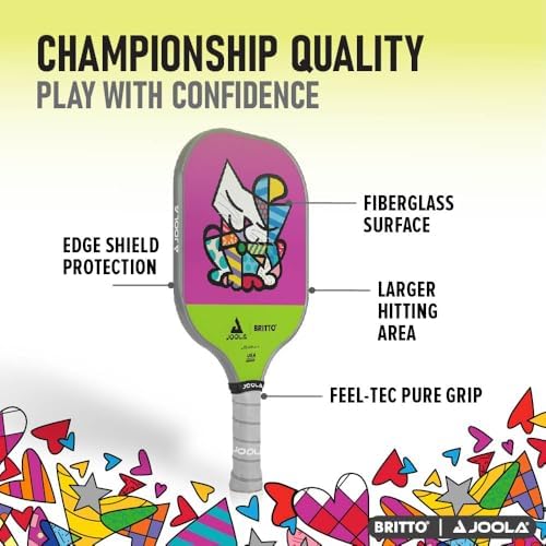 JOOLA Durable & Beginner-Friendly Pickleball Paddle - USAP Approved, Reinforced Fiberglass Surface & Honeycomb Polypropy