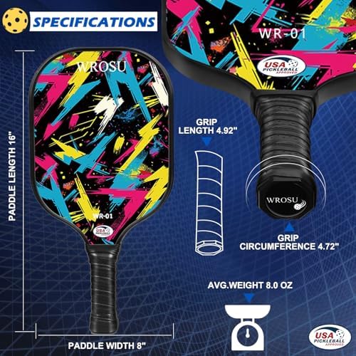 USAPA Approved Carbon Fiber T300 Pickleball Racquet Set for Men, Women, & Kids Light Weight Bag Included