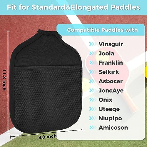 Pickleball Paddle Cover: Universal Case Size 8.6 x 1|2 Inches - Protect Your Racket, Compatible with Most USAPA Standard
