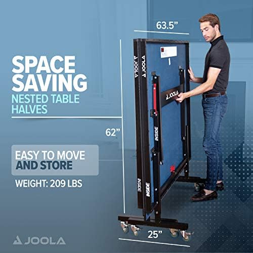 JOOLA Professional Indoor Ping Pong Table with Quick Clamp Net for Quick Assembly and Single Player Mode - Tournament Q