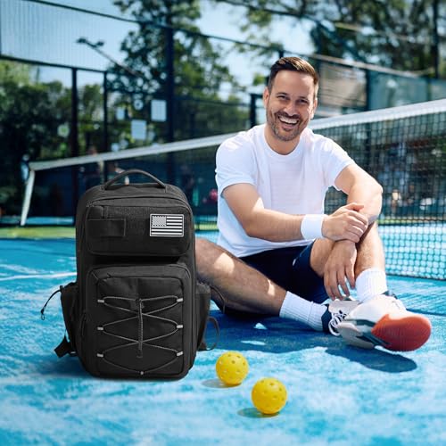 G4Free Black Pickleball Bag for Men and Women Fits 2 to 6 Paddles Large Backpack with Fence Hook - Image 7
