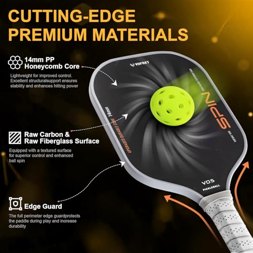 Multi-Layer T700 Textured Carbon Fiber Pickleball Paddle - USAPA Compliant Strong Power and Spin
| 14mm Polypropylene H - Image 2