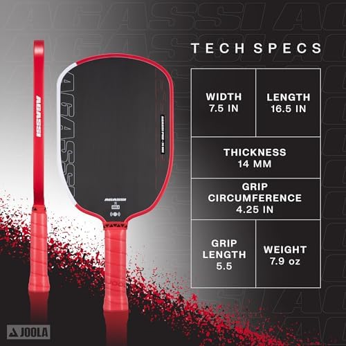 JOOLA Agassi PRO IV Carbon Fiber Pickleball Paddle for UPA-A Certified Players | JOOLA Agassi PRO IV Pickleball Paddle