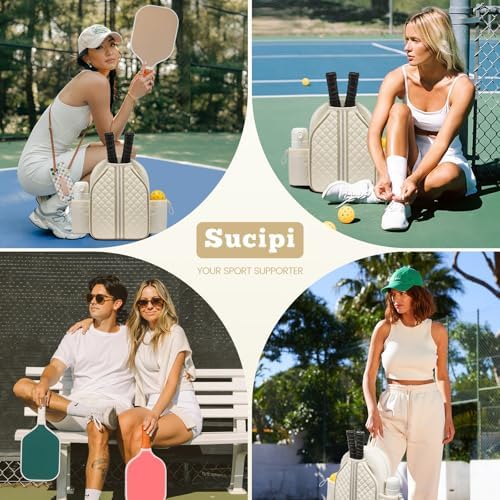 Sucipi Lightweight Pickleball Bags for Women Stylish Quilted Pickleball Paddle Sling Bag Backpack Sucipi Women Lightweig